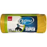 Háztartási Zsákok, Sárga - Sano Optima Super, 35 l, 15 db.