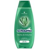 Sampon a Volumenre Organikus Rozmaring Kivonattal Vékony Hajszálú, Törékeny Hajra  - Schwarzkopf Schauma Herbs & Volume Shampoo with Organic Rosemary Fine and Weak Hair, 400 ml