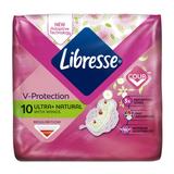 Szárnyas Egészségügyi Betét - Libresse V-Protection Ultra+ Natural with Wings, 10 db.