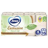 Természetes Puha Toalettpapír, 4 Rétegű - Zewa Exclusive Natural Soft, 16 tekercs