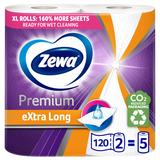 Extra Hosszú Konyhai Papírtörlő, 2 Rétegű - Zewa Premium Extra Long White, 2 tekercs