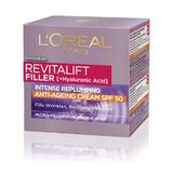 Napali krém hialuronsavval, öregedésgátló  hatás, SPF 50  - L'Oreal Paris Revitalift Filler Anti-Ageing Cream, SPF 50, 50 ml