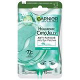 Szövetmaszk szemkörnyékre, gél textúrájú és hűsítő hatással - Garnier Skin Naturals Hyaluronic CryoJelly Anti-Fatigue Jelly Eye Patches, 5 g