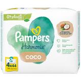 Nedves törlőkendő csomag gyerekeknek - Pampers Harmonie Coco, 4 x 44 db.