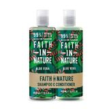 Fiatalító aloe vera hajsampon és balzsam készlet normál / száraz hajra - Faith in Nature Rejuvenating Shampoo + Conditioner Aloe Vera, 2 x 400 ml, 1 készlet