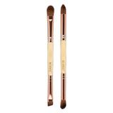 2 db környezetbarát kefe készlet a szemhéjakhoz, a szemceruzához és a szemöldökhöz, kétvégű - So Eco Eye Duo Brush Set, 1 szett