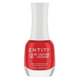 Zselés Hatású Körömlakk - Entity Color Couture Gel - Lacquer, árnyalata "A Very Bright Red Dress", 15 ml