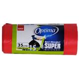 Piros háztartási zsákok - Sano Optima Super, 35 l, 15 db.