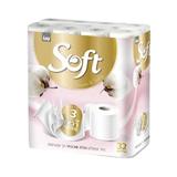 3 rétegű fehér vécépapír -  Sano Soft Silk White Toilet Paper, 32 tekercs