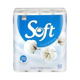 Fehér vécépapír 2 rétegben, parfüm nélküli - Sano Soft Silk White Toilet Paper, 40 tekercs