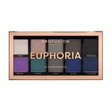 Vegán szemhéjfesték paletta, 10 árnyalat - Profusion Cosmetics Euphoria, 103 g