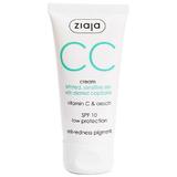 CC krém érzékeny bőrre és kitágult hajszálerekre – Ziaja CC Cream Irritated, Sensitive Skin with Dilated Capillaries, SPF 10, 50 ml