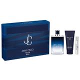 Jimmy Choo Man Blue Ajándékészlet: Eau de Toilette Parfüm 100 ml + Eau de Toilette Parfüm Travel Size 7,5 ml + Tusfürdő 100 ml