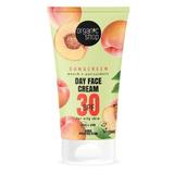 Fényvédő Krém Vegyes vagy Zsíros Arcbőrre, SPF30 UVA+UVB - Organic Shop Sunscreen Day Face Cream Peach+Antioxidants SPF30, 50 ml