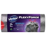 Szemeteszsákok kötözőrendszerrel - Vortex FlexyForce, 35 l, 15 db.