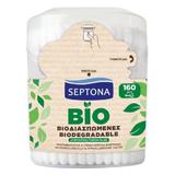 Biológiailag lebomló pamut fülpálcikák – Septona 100% Biodegradable 100% Cotton, 160 db.