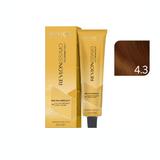 Tartós Hajfesték - Revlon Professional Revlonissimo Colorsmetique Ker-Ha Complex Permanent Hair Color, árnyalata 4.3 Medium Golden Brown, 60 ml