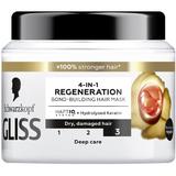 4 az 1-ben Regeneráló Maszk Sérült és Száraz Hajra - Schwarzkopf Gliss 4-in-1 Regeneration Bond-Building Hair Mask, Deep Care, 400 ml