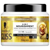 4 az 1-ben Tápláló Maszk Sérült Hajra és Töredezett Hajvégekre - Schwarzkopf Gliss 4-in-1 Nourishment Bond-Building Hair Butter, Deep Care, 400 ml