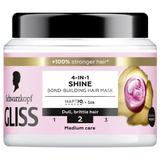 4 az 1-ben Világító Maszk Fénytelen, Törékeny Hajra - Schwarzkopf Gliss 4-in-1 Shine Bond-Building Hair Mask, Medium Care, 400 ml