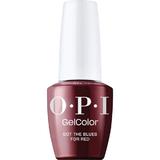 Félpermanens Vegán és Hemamentes Körömlakk - OPI Gel Color, árnyalata Got the Blues for Red, 15 ml