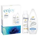 Ajándékcsomag Dove Enjoy Essentials Gift Set – Tusfürdő  Hydrate Shower Gel, 250 ml + Dezodor Spray Original, 150 ml