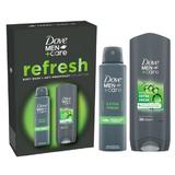 Ajándékcsomag Dove Men +Care Refresh Collection – Tusfürdő Refreshing Extra Fresh Body, Face & Hair Wash, 250 ml + Dezodor Spray Extra Fresh 48h Protection+Comfort, 150 ml